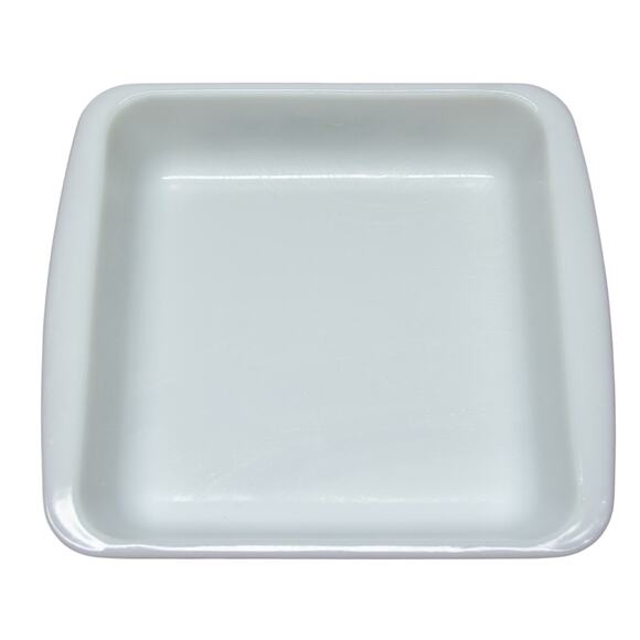 Made In The USA GLASSBAKE 8" Square Vintage Casserole Dish Blue Onion #J2428 - Picture 3 of 5